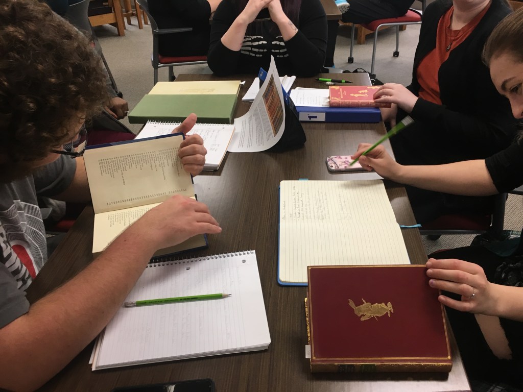 ENGL WRIT 2223 students working in the MacDonald Room